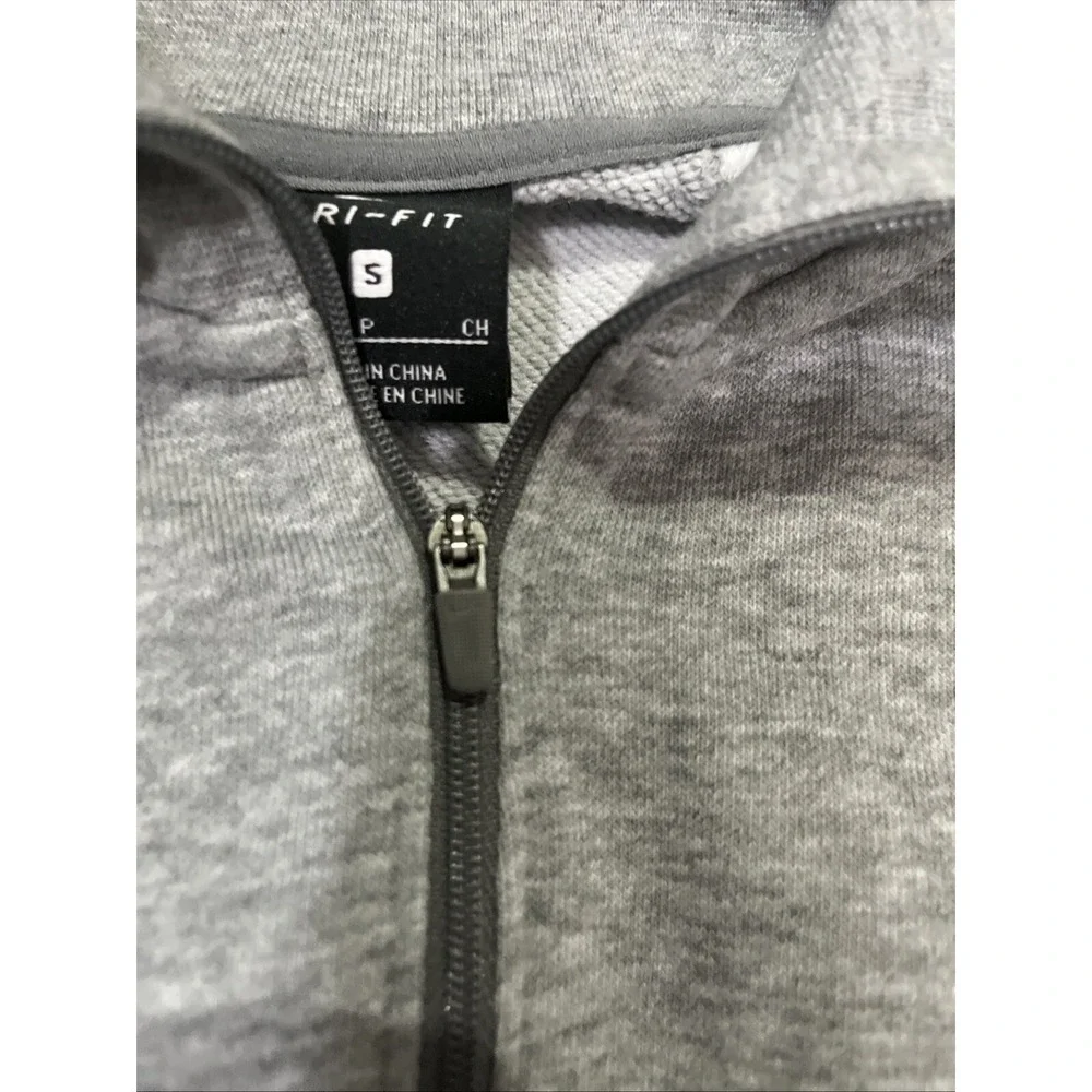 Nike Quarter‎ Zip Women S Grey Colorblock Dri-FIT Sweatshirt Relaxed Mock Terry